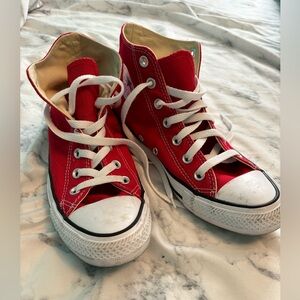 Red high top Converse